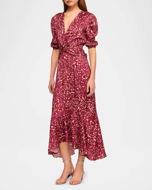 Rosalie Abstract Jacquard Midi Dress
